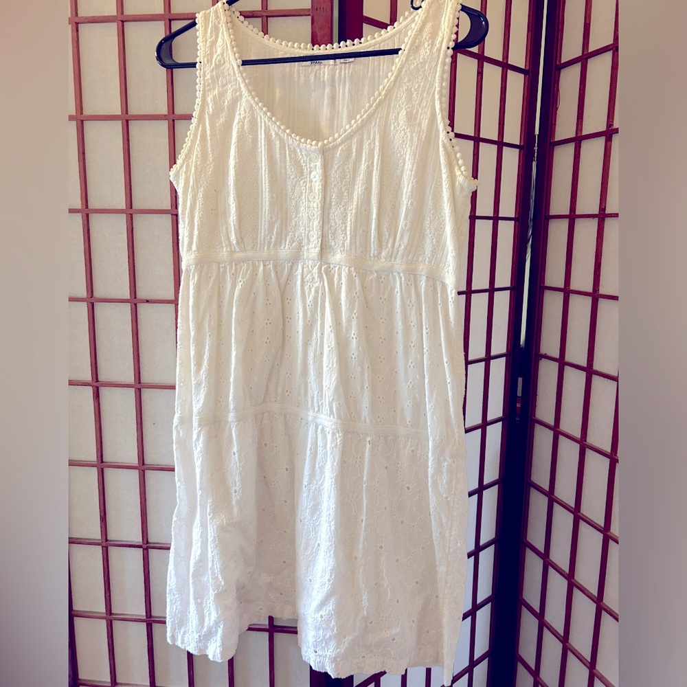 Prana white eyelet coverup dress